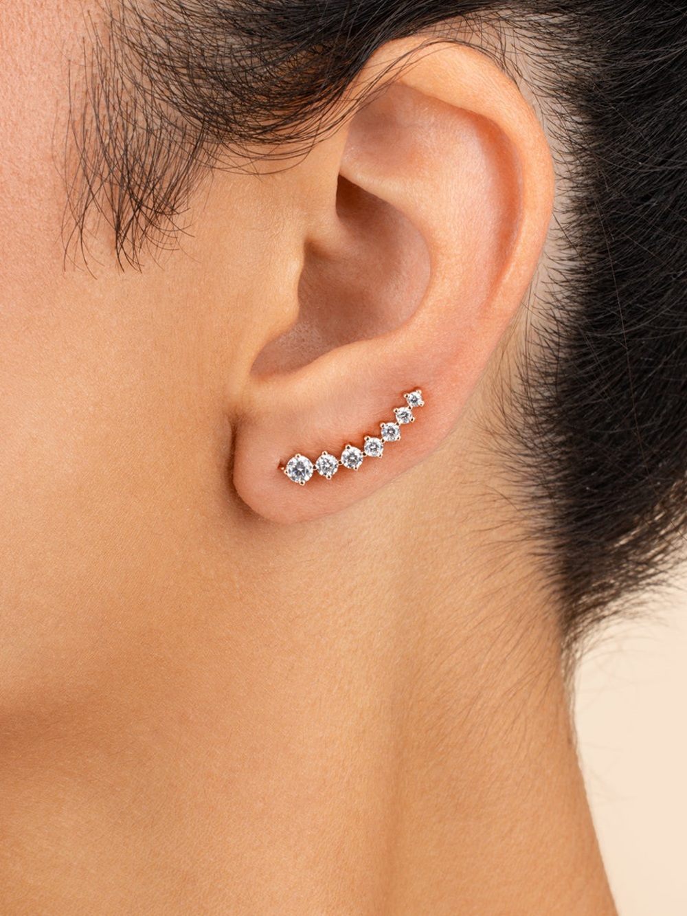 Graduated CZ Crawler Earrings
